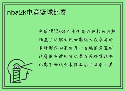 nba2k电竞篮球比赛
